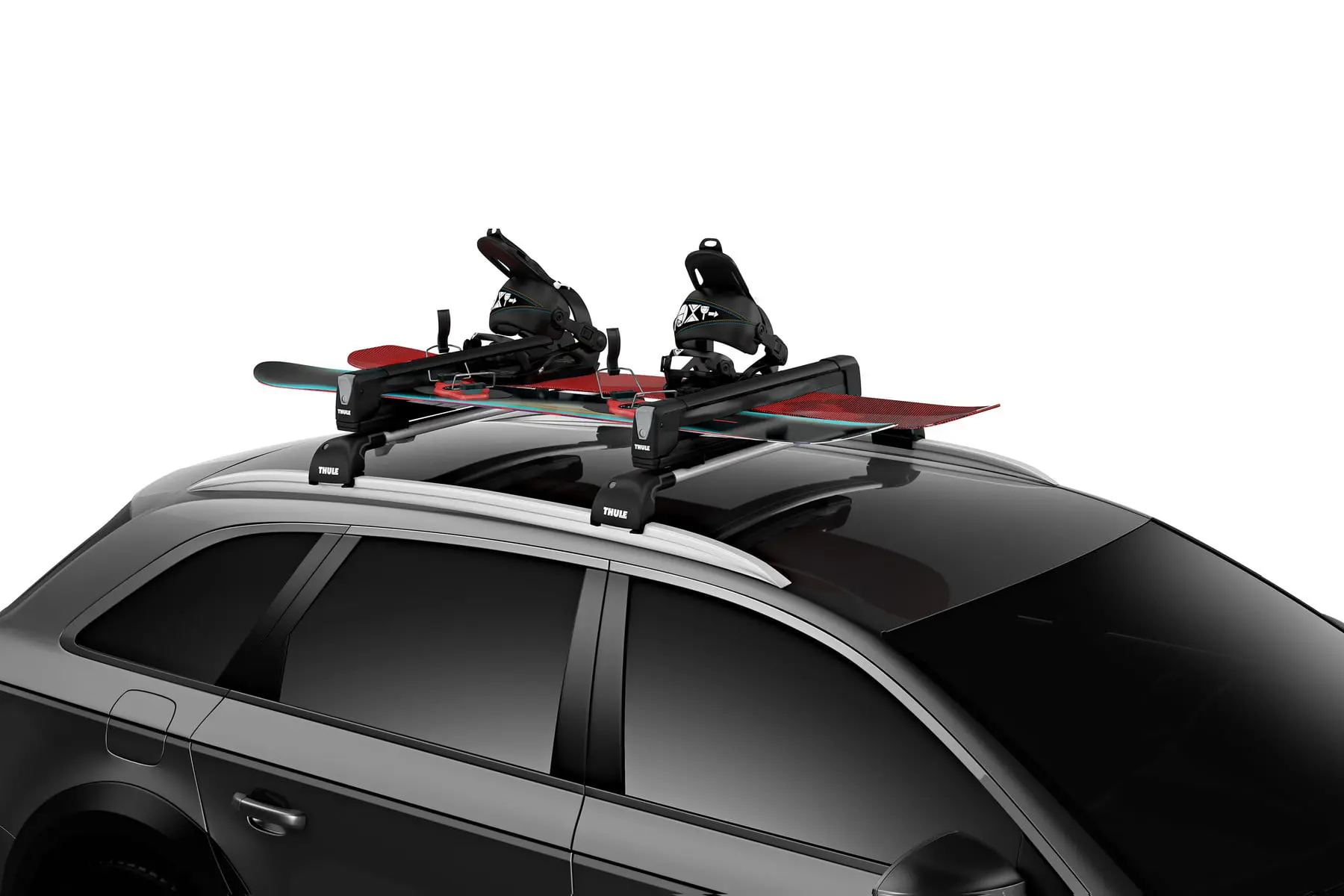 Suport schiuri Thule SnowPack Extender 7325 Negru cu prindere pe bare transversale 7