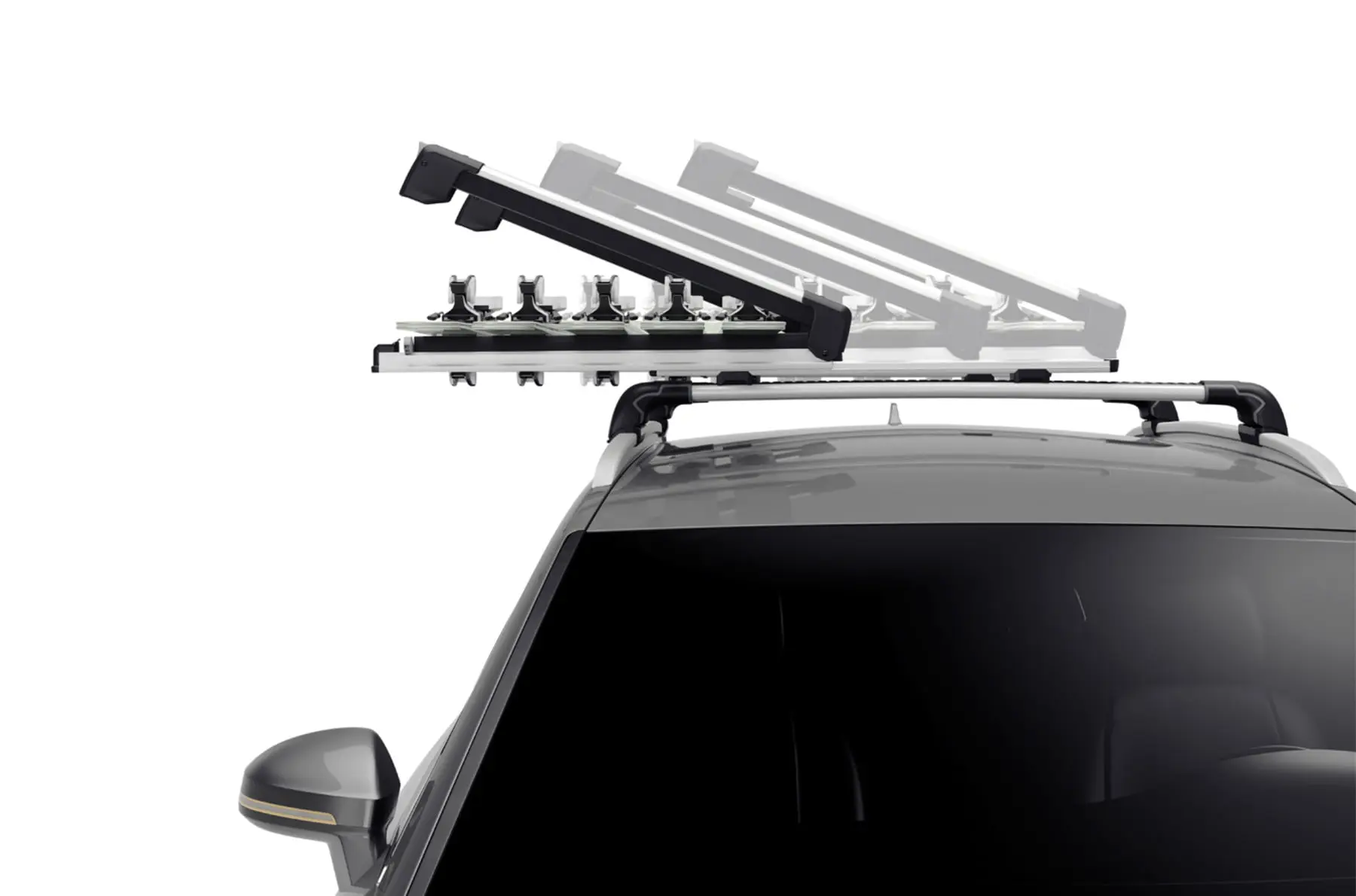 Suport schiuri Thule SnowPack Xtender 7325 cu prindere pe bare transversale din aluminiu 2